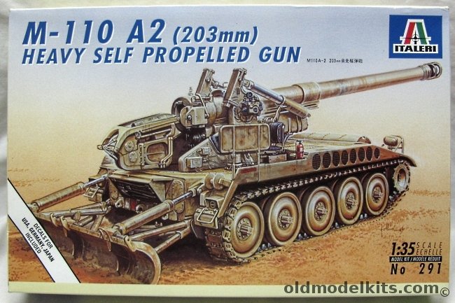 Italeri 1/35 M110 A2 (M-110 A2)  203mm Self-Propelled Howitzer - US Army / German Army / Italian Army / Japanese Self Defense Forces, 291 plastic model kit